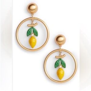 Tory Burch Gold hoop earrings with faux pearl